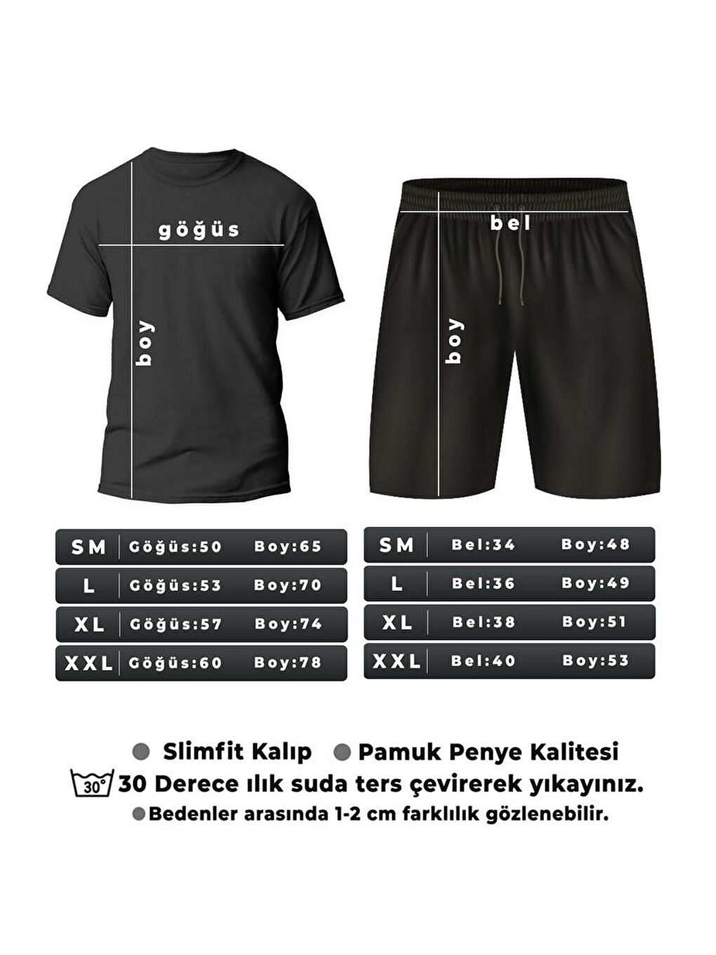 uyguntarz Siyah Unisex Baseball Baskılı Şort Takım - 2