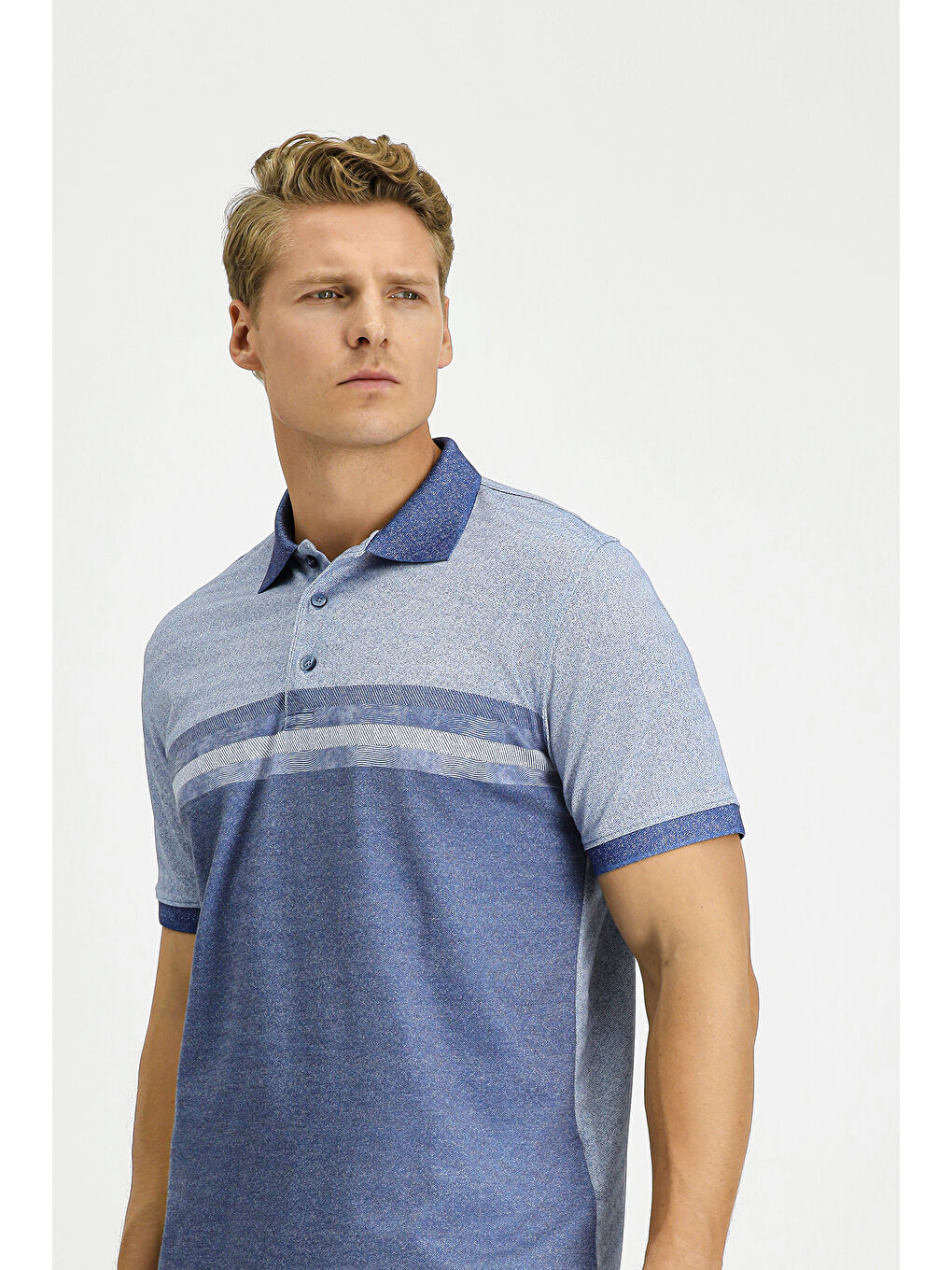 Mavi Regular Fit Desenli Elastanlı Polo Yaka Tişört-2