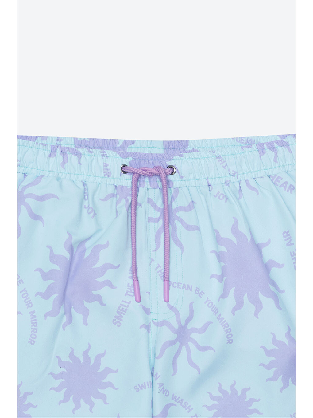 Erkek Mint Lila Standart Fit Normal Kesim Cepli Hızlı Kuruyan Desenli Mayo Deniz Şortu-10