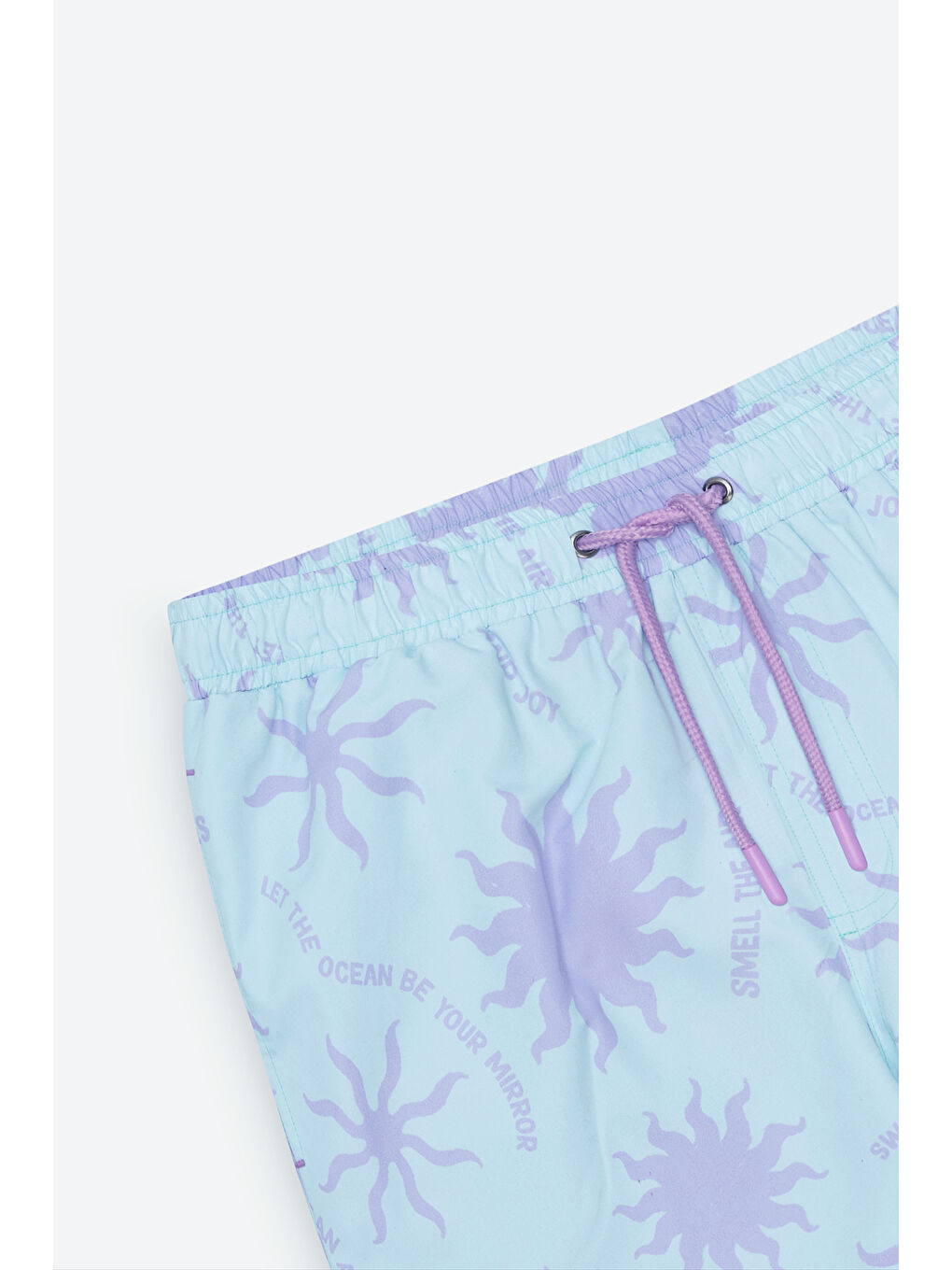 Erkek Mint Lila Standart Fit Normal Kesim Cepli Hızlı Kuruyan Desenli Mayo Deniz Şortu-11