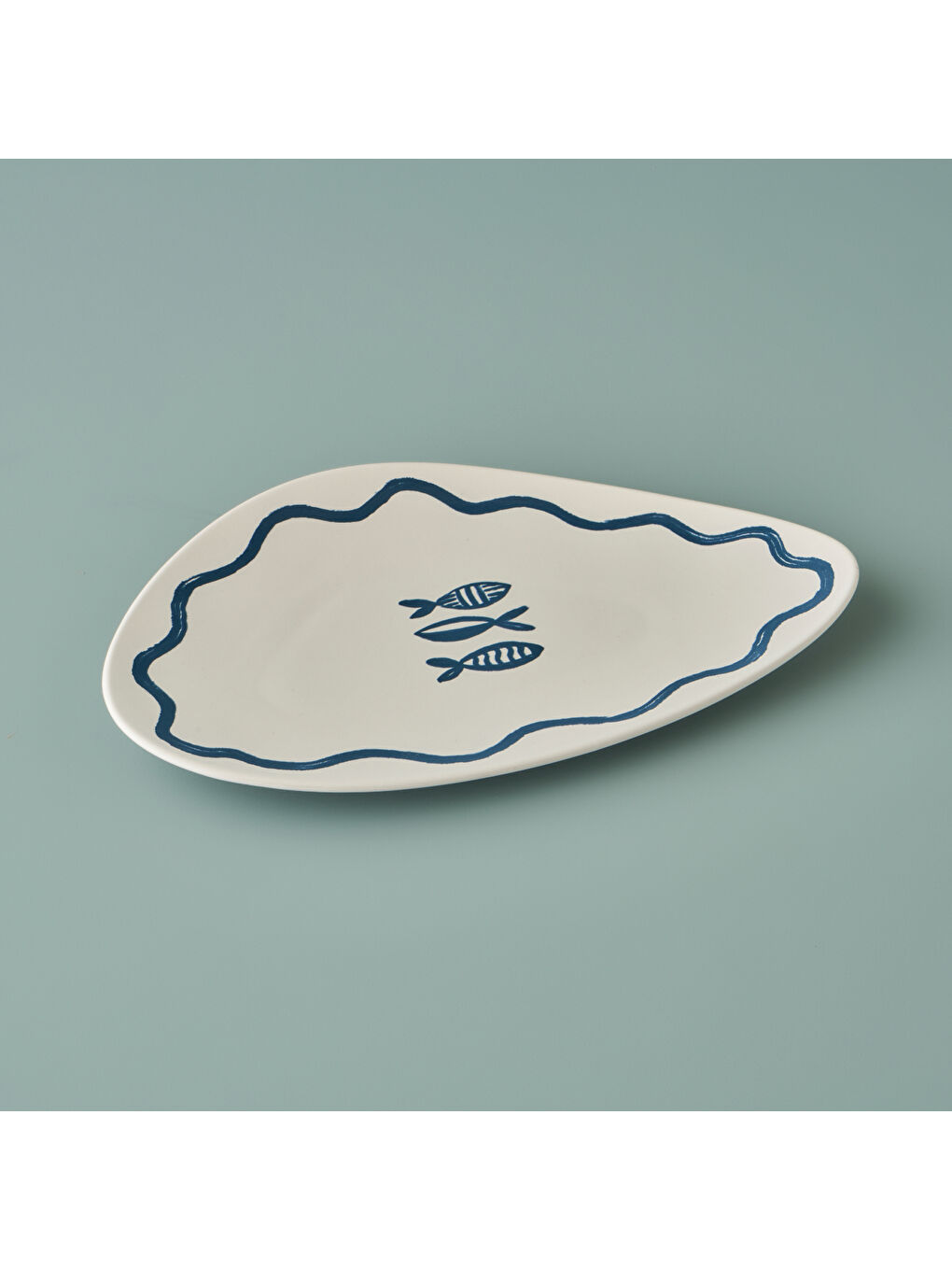 Marine Seramik Servis Tabağı Mavi (35 cm)