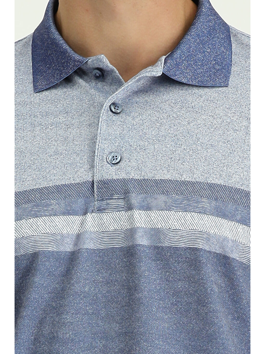 Mavi Regular Fit Desenli Elastanlı Polo Yaka Tişört-4