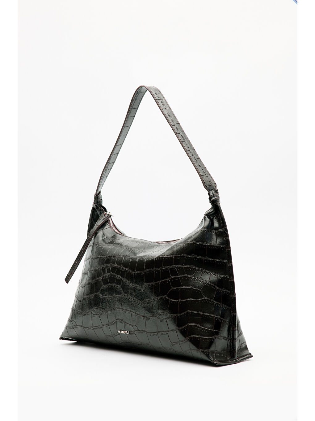 Timsah Deri Tote Çanta Kahverengi-2