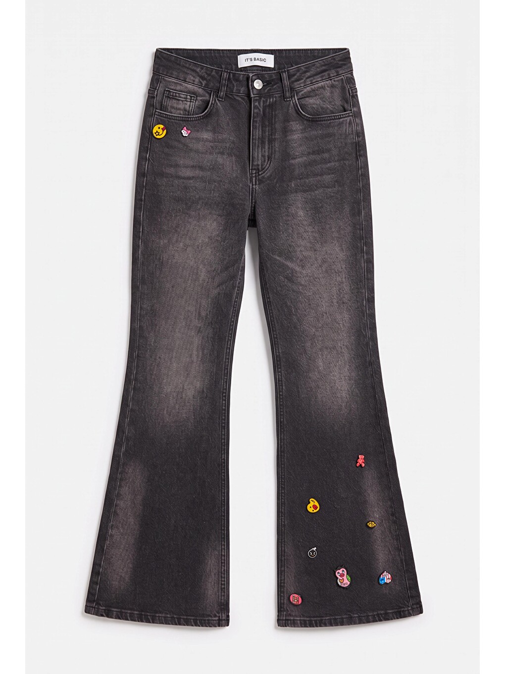 Mavi Kadın Koyu Jean 2w6-195 Flare Fit Emoji Icon Detaylı Tasarım Esnek Kumaş Denim Jean-3