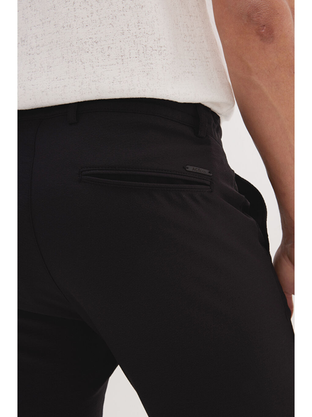 Erkek Siyah Slim Fit Dar Kesim Beli Bağlamalı Çizgili Yan Cepli Casual Jogger Pantolon-3