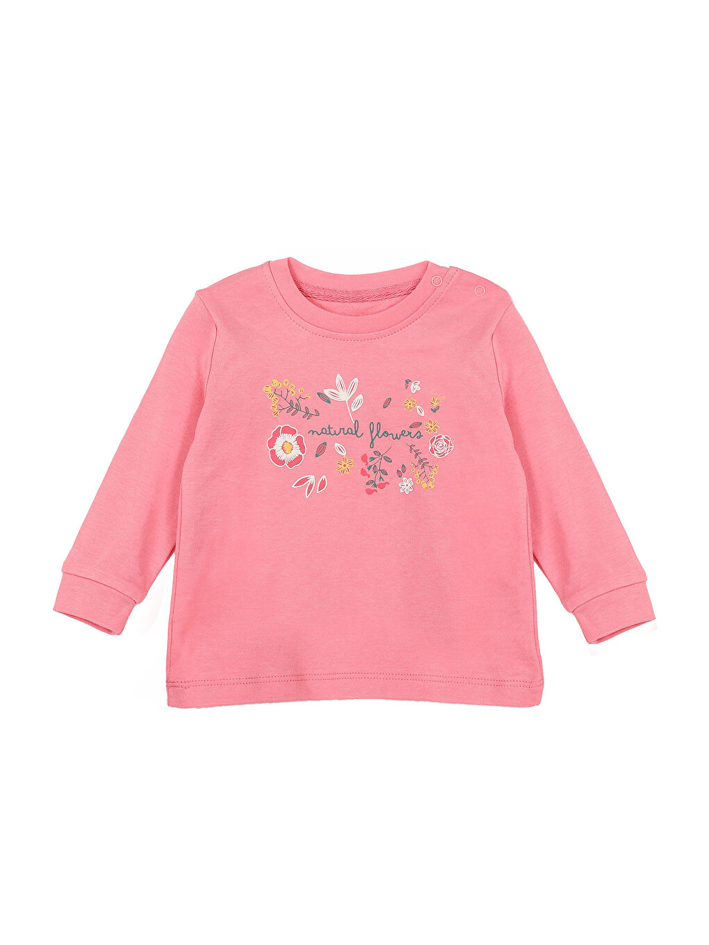 KİKO Pembe Flowers Baskılı Kız Bebek Sweatshirt 2'Li - 1