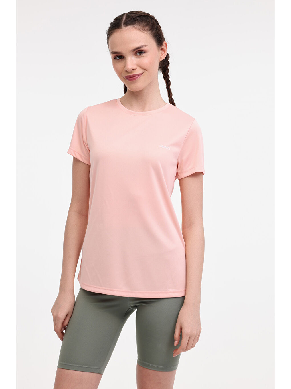 Pembe WB PES C NECK 11SN230 5FX Somon Kadın Kısa Kol T-Shirt