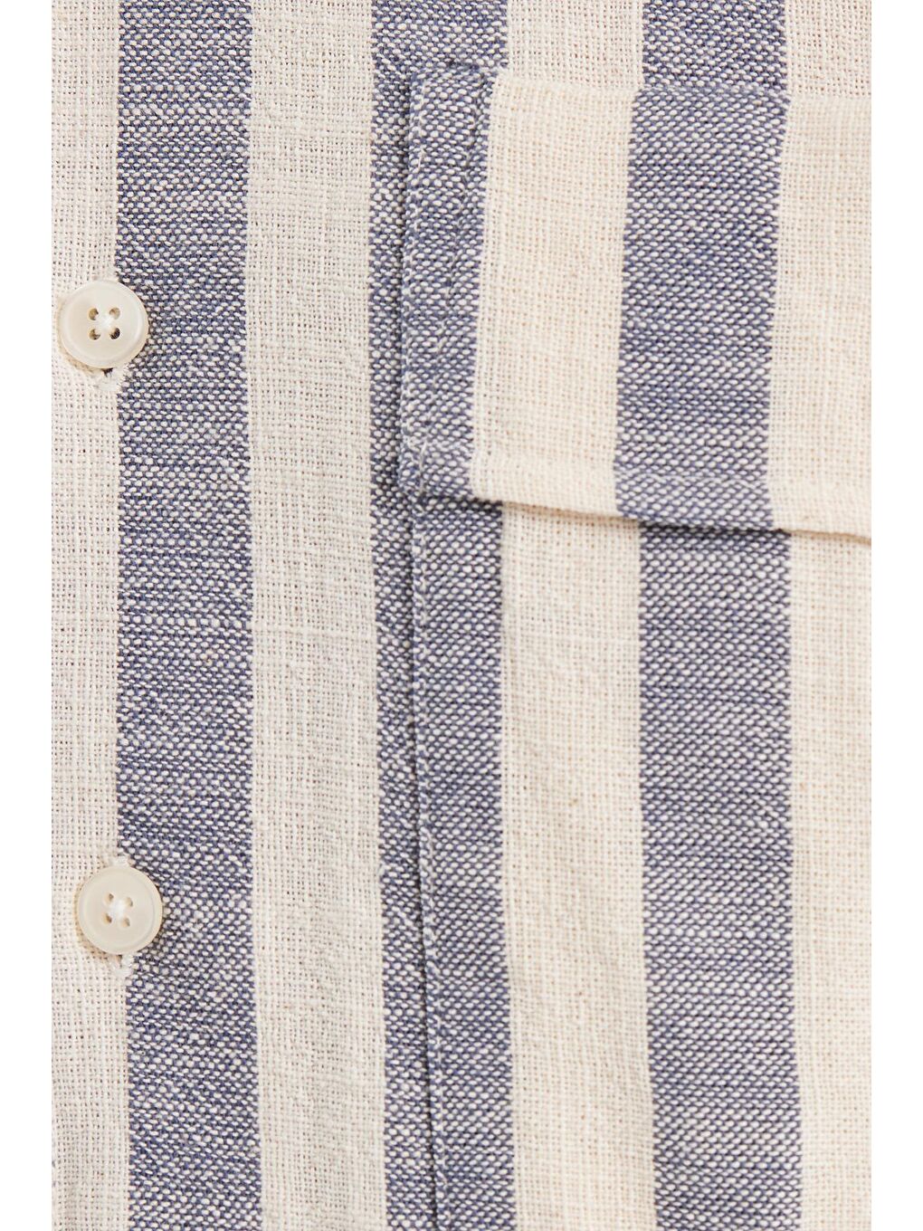 Karışık Erkek Regular Fit Klasik Kesim Kısa Kollu Apaş Yaka Çizgili Cepli %100 Pamuk Gömlek-5