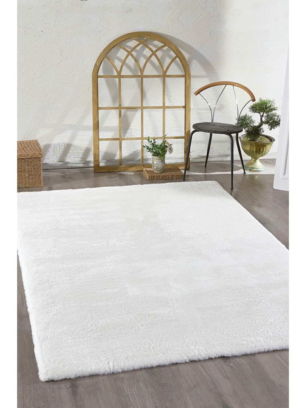 Beyaz Kürk Halı 80x120 Optik-1