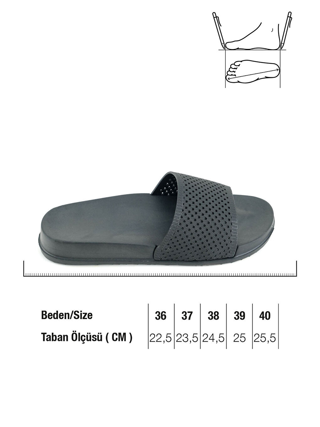 Siyah Kadın Yazlık Eva Islak Zemine Uygun Ev Bahçe Banyo Havuz Terlik-1