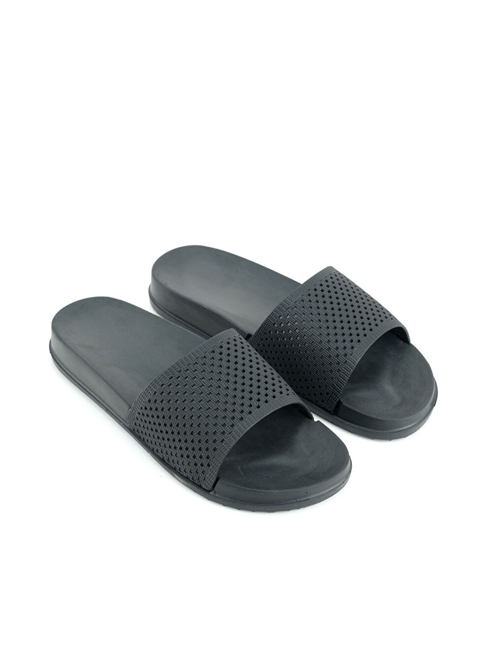 Siyah Kadın Yazlık Eva Islak Zemine Uygun Ev Bahçe Banyo Havuz Terlik-2