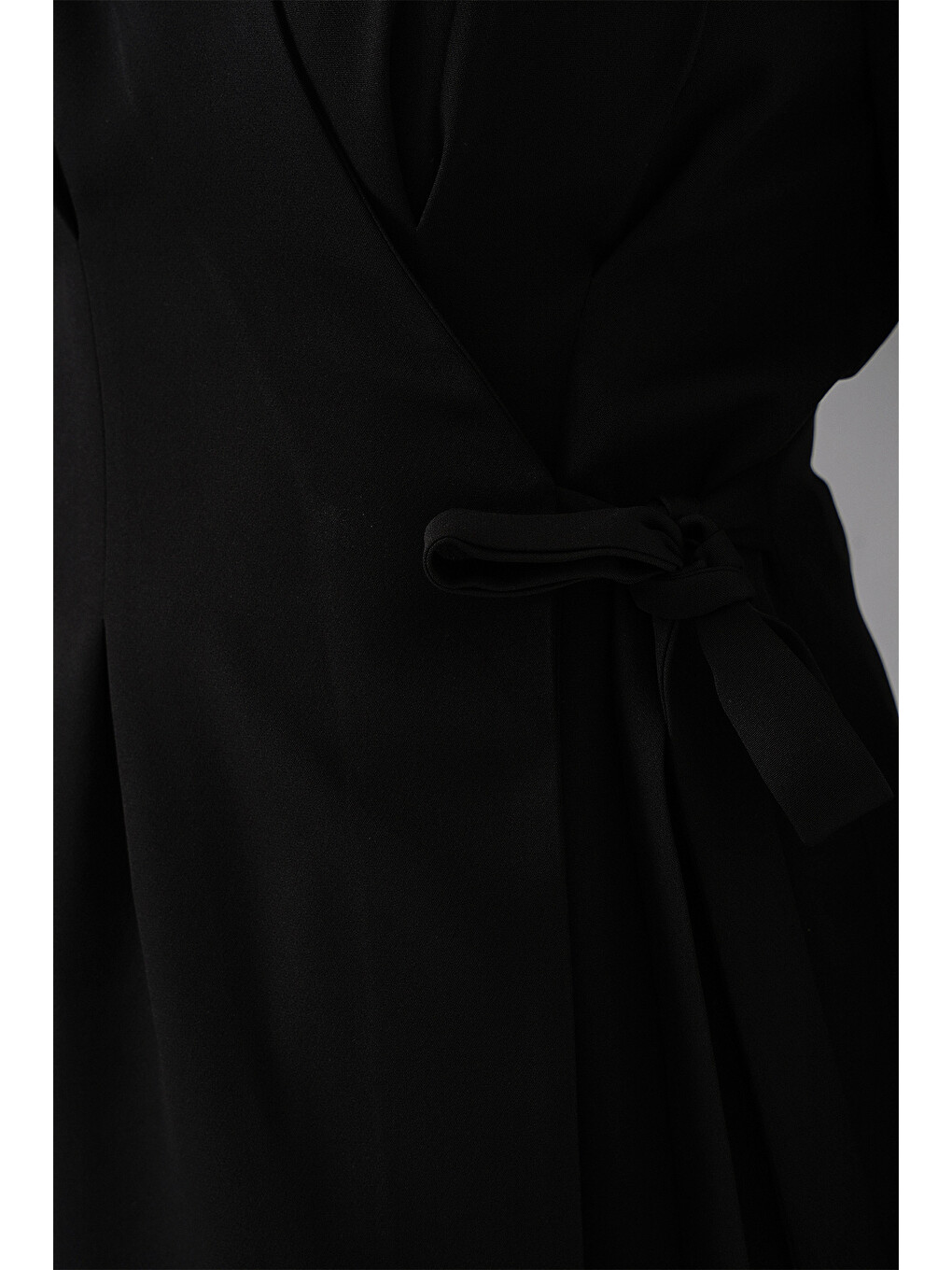 Kadın Kimono Pantolon Kumaş Takım 30054 - Siyah-3