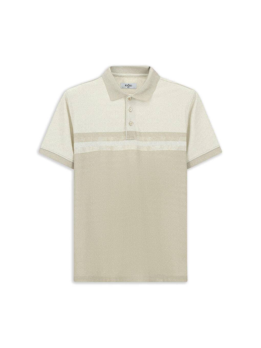 Bej Regular Fit Desenli Elastanlı Polo Yaka Tişört-5