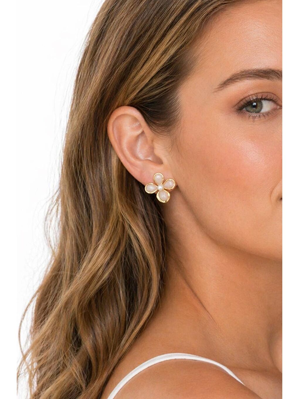 Sarı Altın Renk Çiçek Figürlü Küpe (Çift)-1