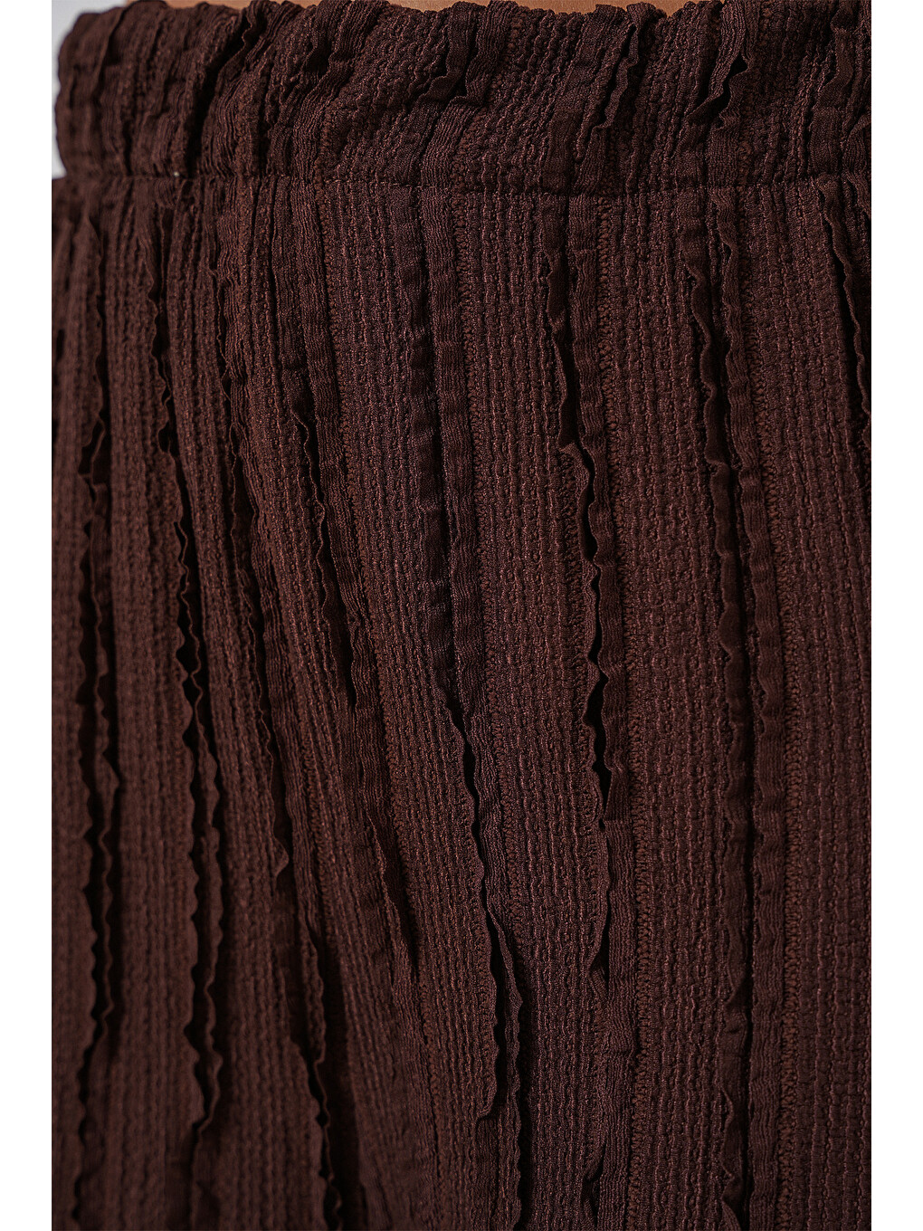 Kadın Kimono Pantolon Kumaş Takım 30054 - Kahverengi-3