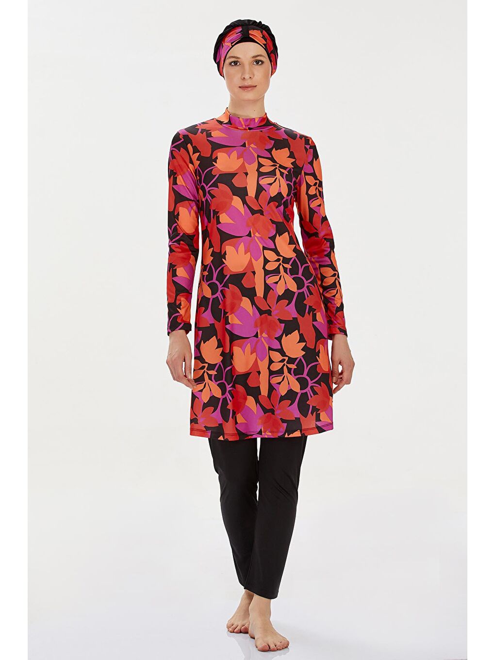 Elastanlı Tam Kapalı Tesettür Mayo Brıelle 9208 Siyah-1