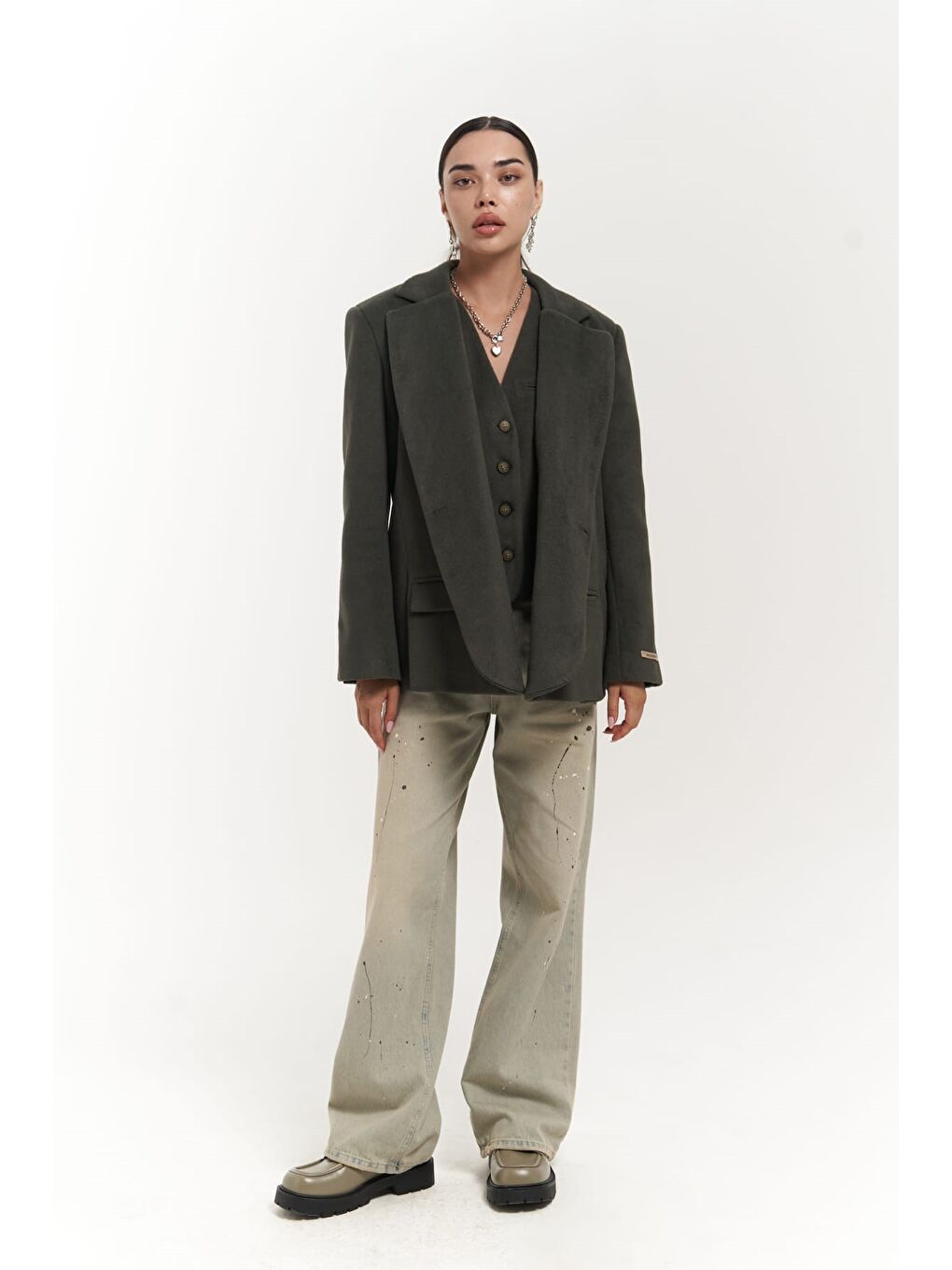 Armonia Yırtmaç Detaylı Petrol Mavisi Blazer