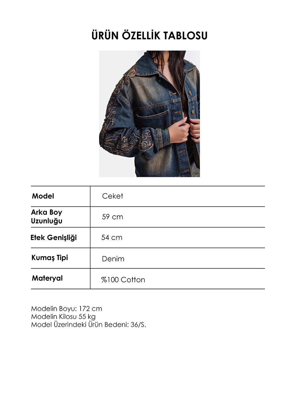Mavi Kadın Koyu Jean 4w6-32 Oversize Nakış Detaylı Tasarım Denim Ceket-5