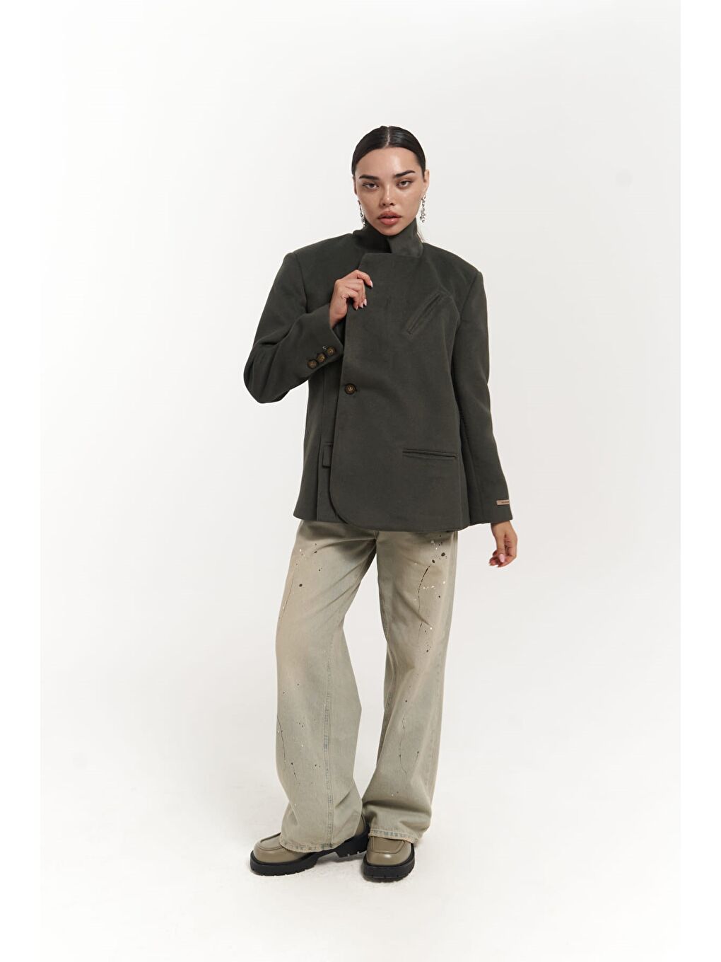 Armonia Yırtmaç Detaylı Petrol Mavisi Blazer-6