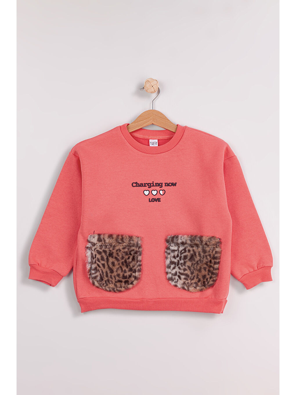 MİSSTUFFY Kırmızı Kız Çocuk 2'li Paket Basic Sweatshirt - 3