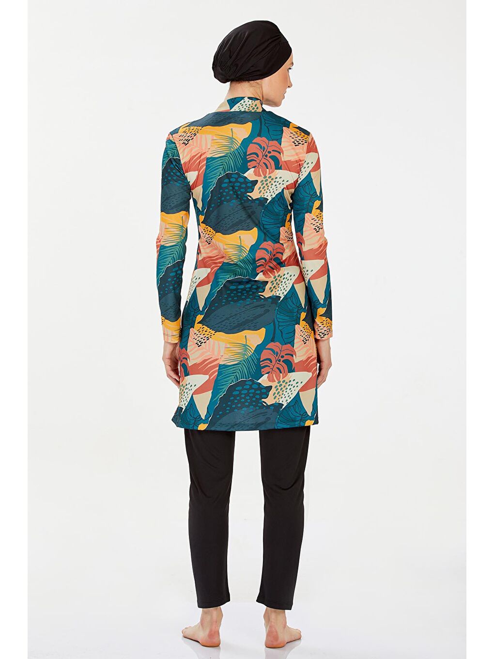 Elastanlı Tam Kapalı Tesettür Mayo Harlow 9210 Siyah-4