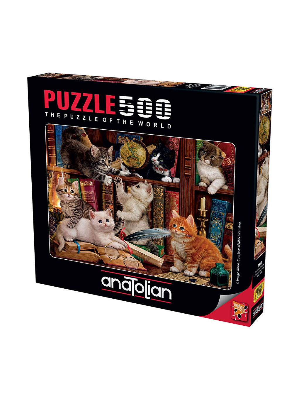 Anatolian Renksiz Puzzle 500 Parça Kediler ve Kitaplar 3618