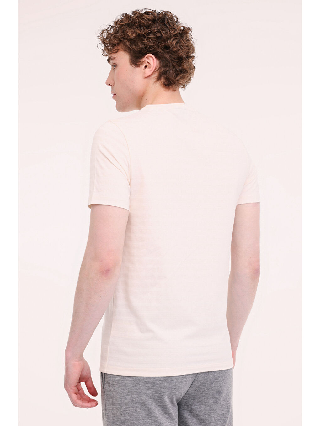 Beyaz ML HARVES 11ITL1103 4FX KIRIK BEYAZ Erkek Kısa Kol T-Shirt-1