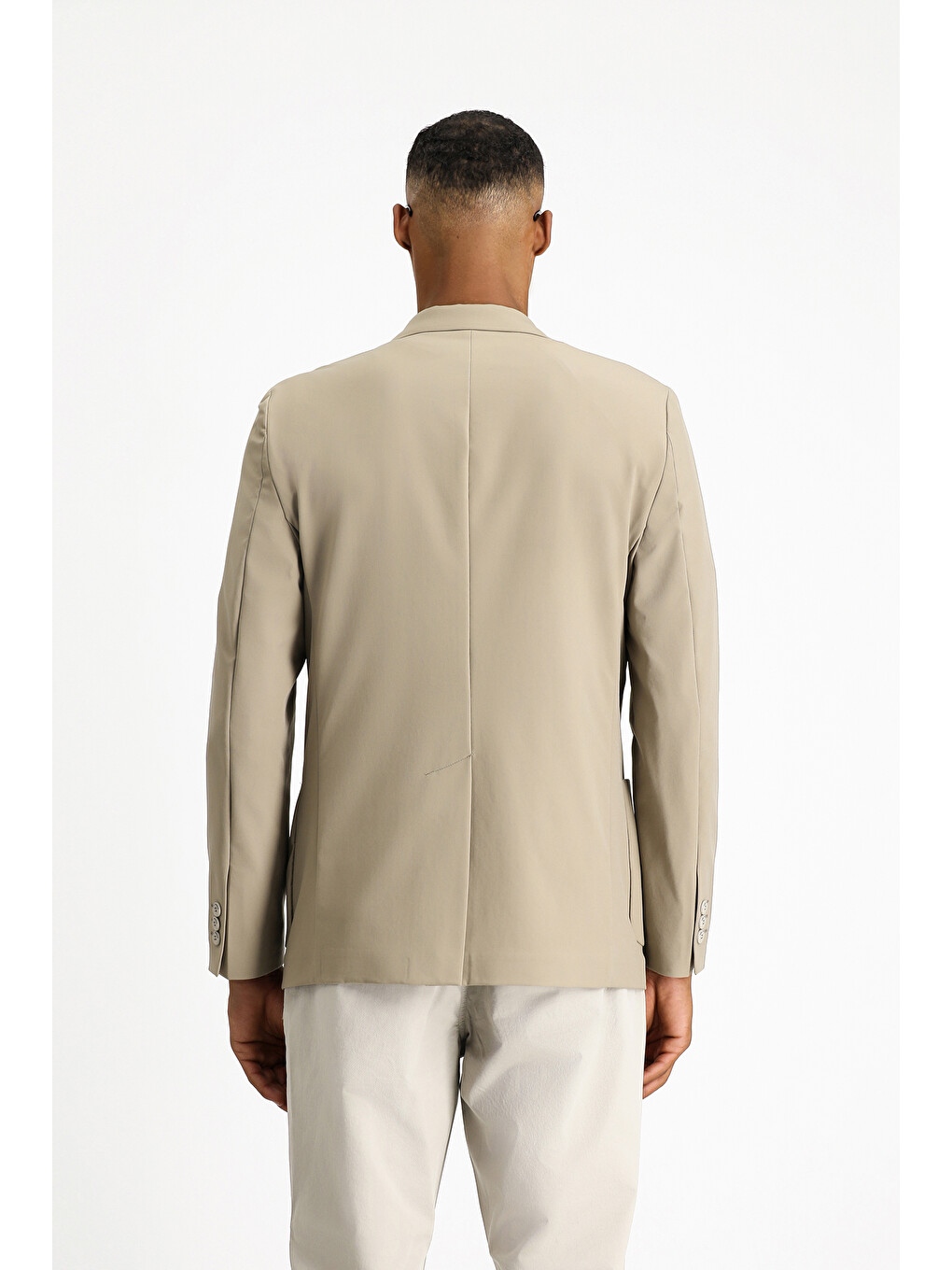 Kahverengi Techno-Line  Dar Kesim Elastanlı Blazer Ceket-4