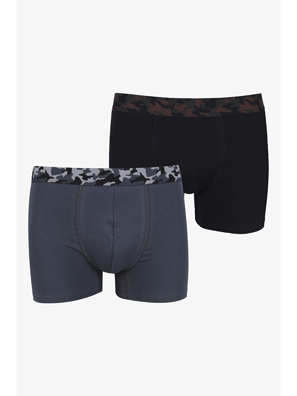 Siyah 2'li Pamuklu Elastanlı Erkek Boxer