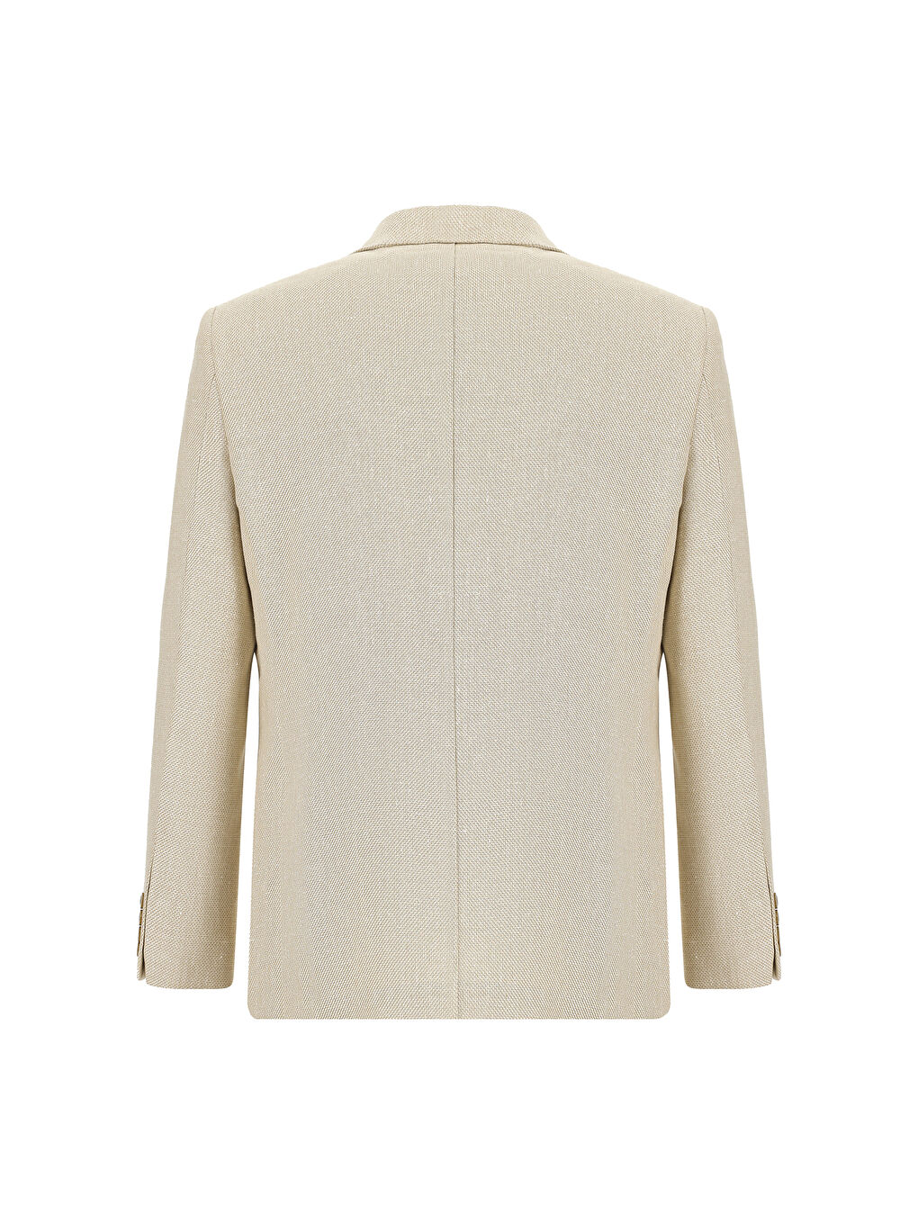 Bej Relaxed Fit Rahat Kesim Desenli Keten Karışımlı Ceket-1