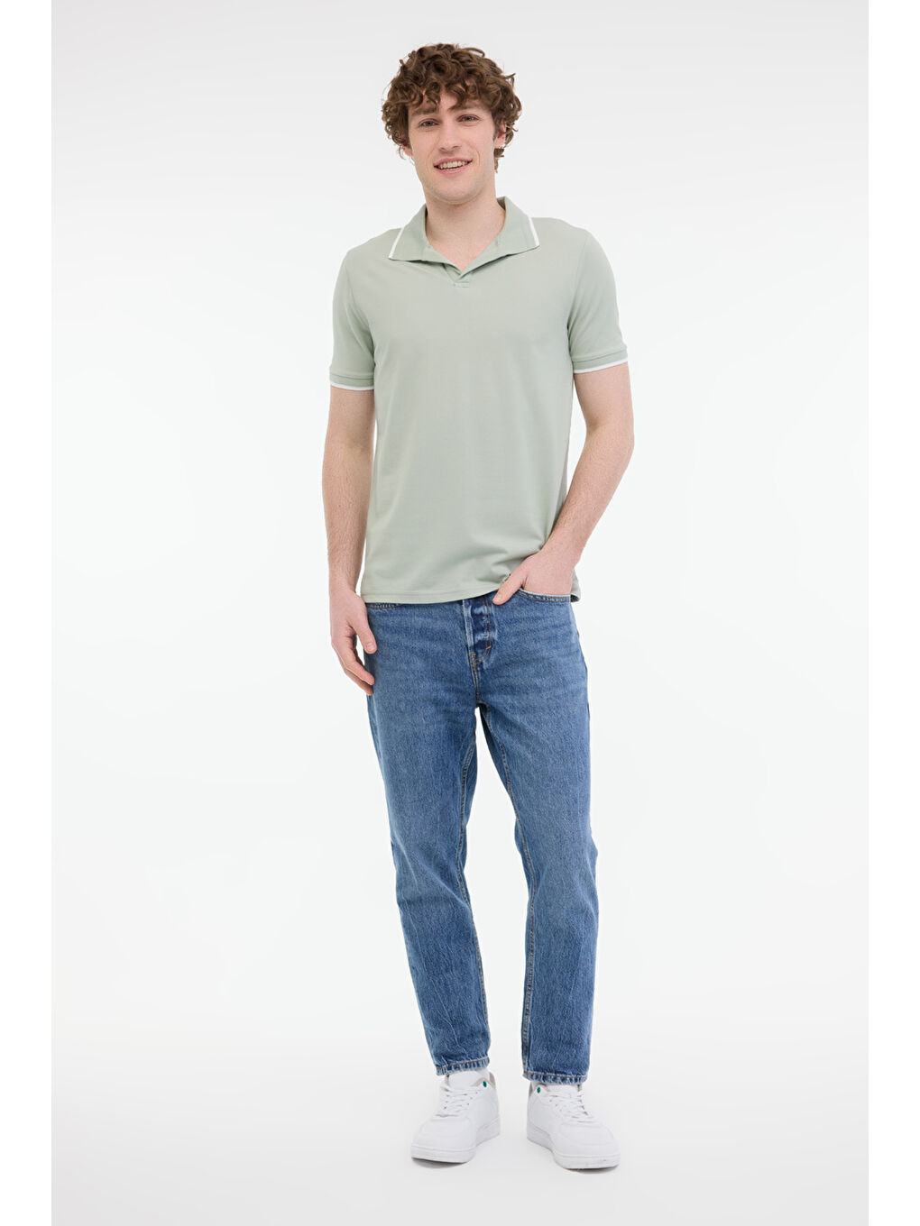 Yeşil ML JOE 12ITL904 5FX Mint Erkek Kısa Kol T-Shirt-2