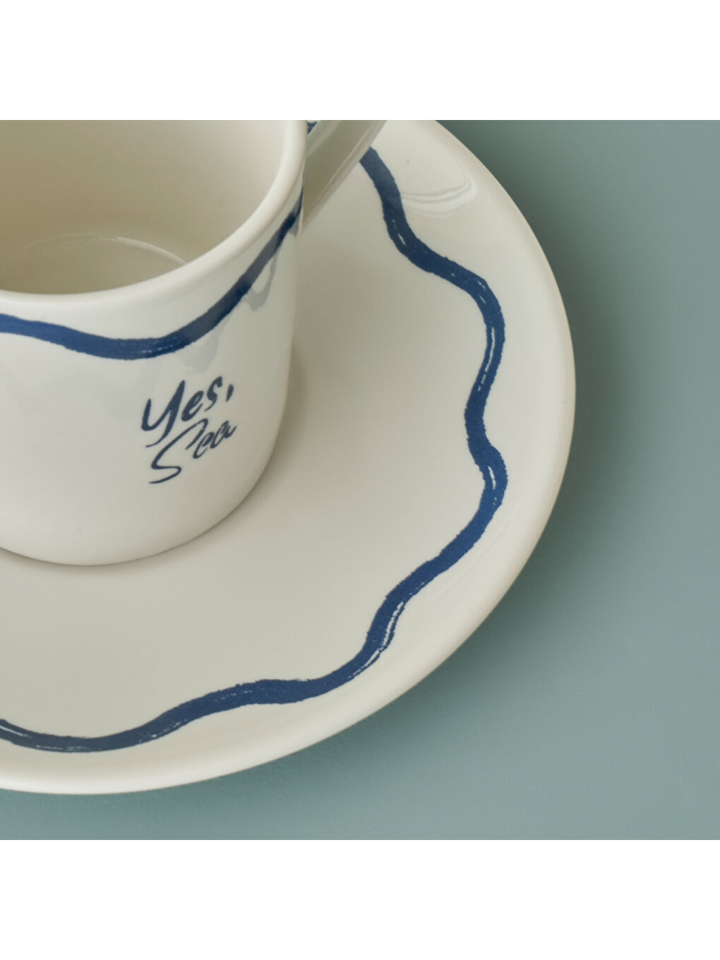 Marine Porselen 2'li Kahve Fincanı Seti Mavi (90 cc)-1