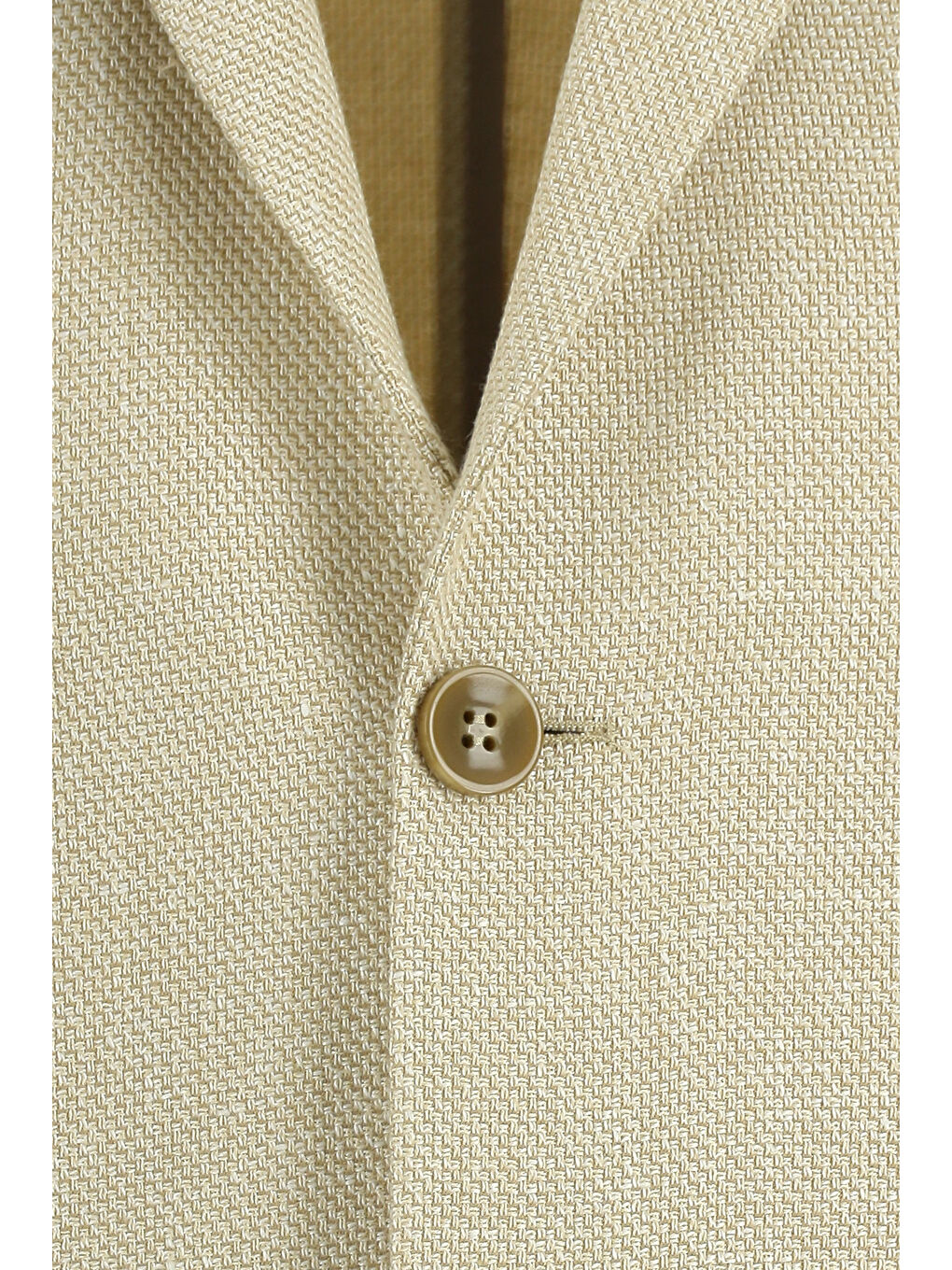 Bej Relaxed Fit Rahat Kesim Desenli Keten Karışımlı Ceket-2