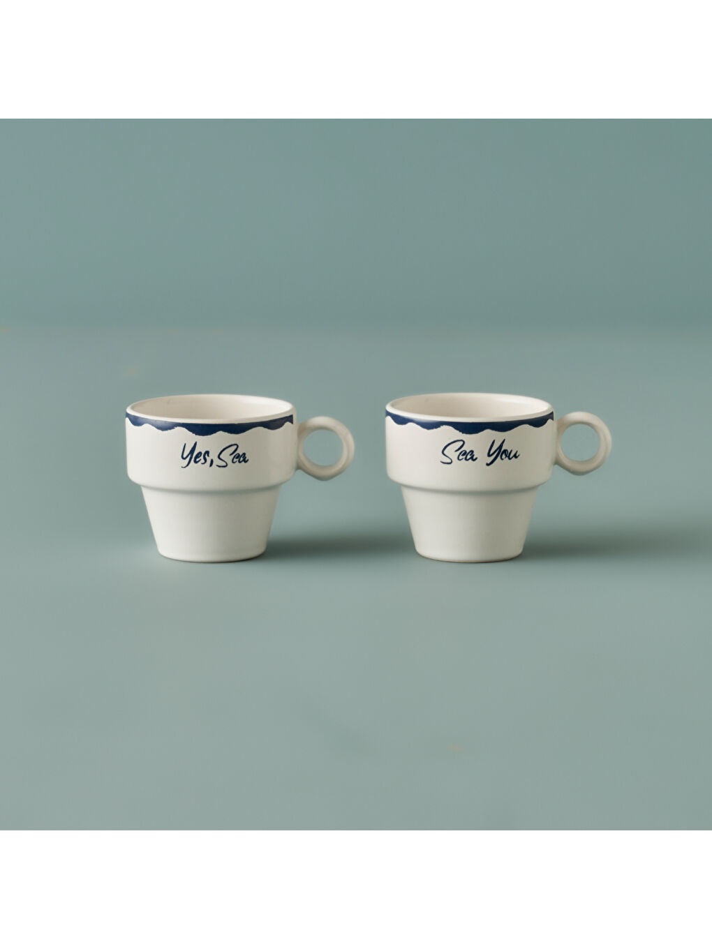 Marine Seramik 2'li Espresso Seti Mavi (105 cc)-1