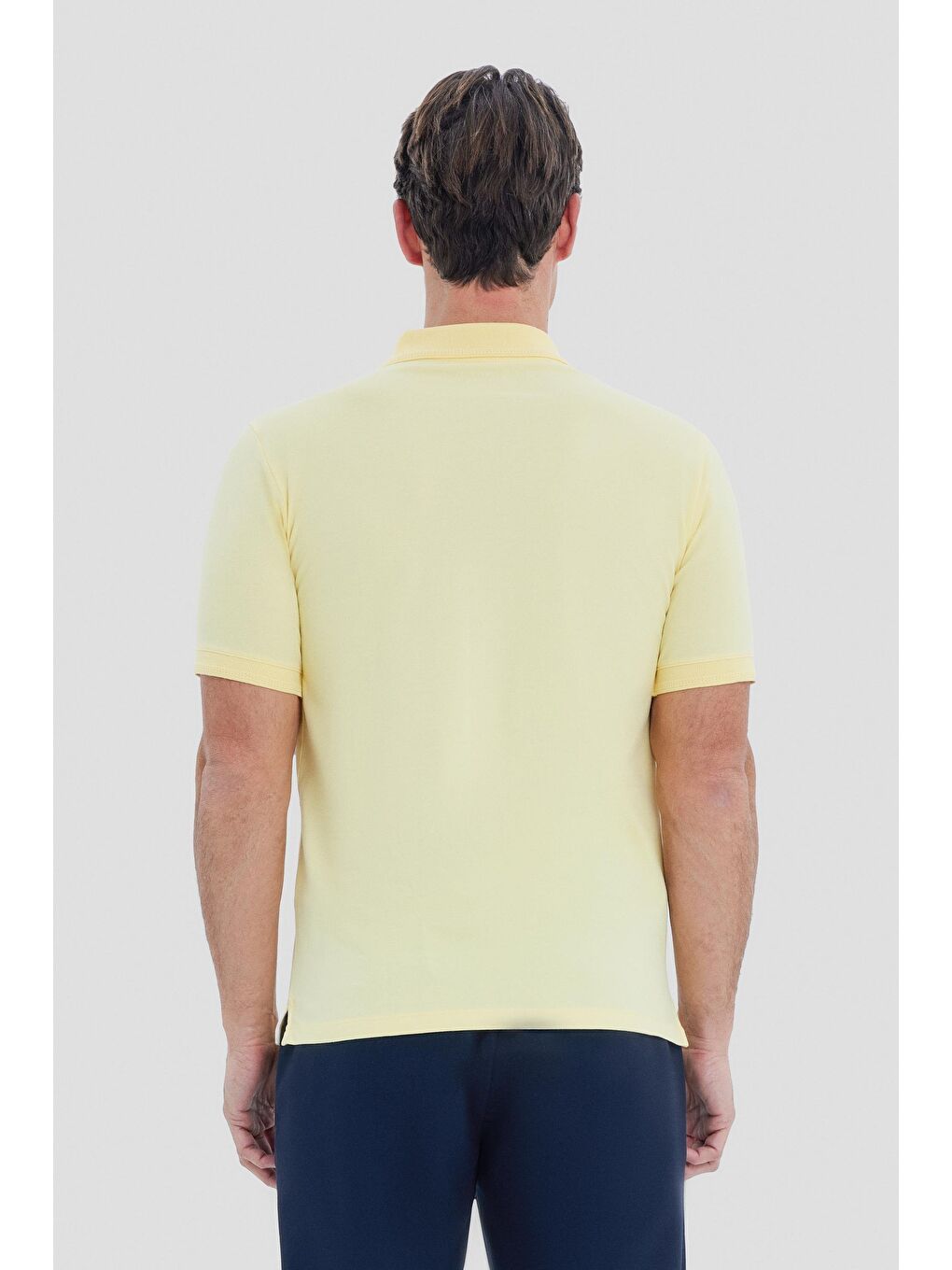 Sarı Regular Fit Basic Polo Yaka Erkek Tişört-2