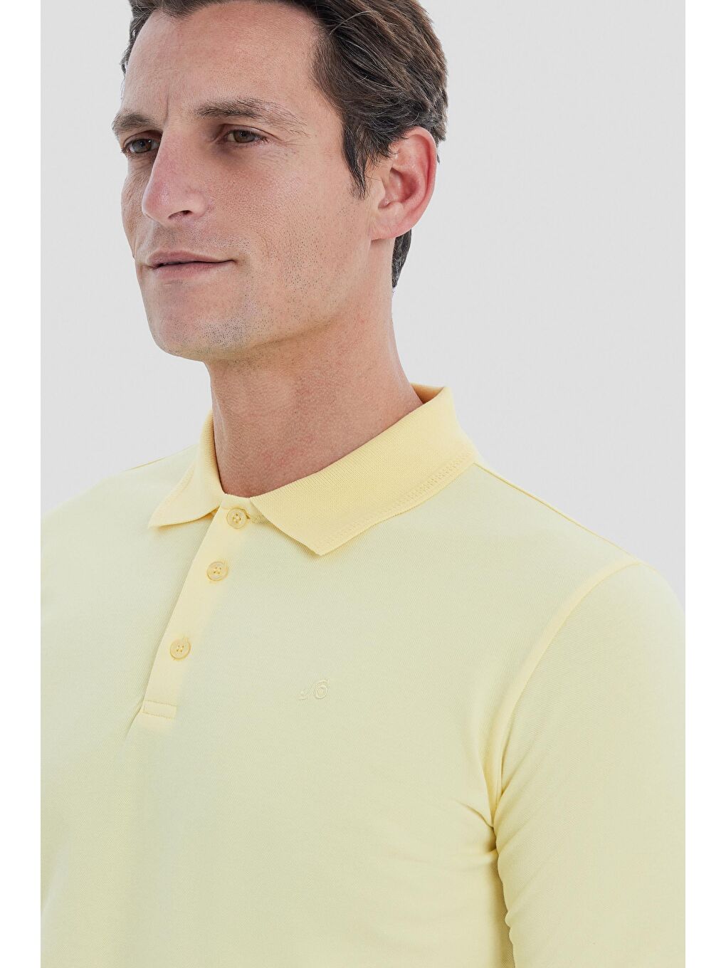 Sarı Regular Fit Basic Polo Yaka Erkek Tişört-5