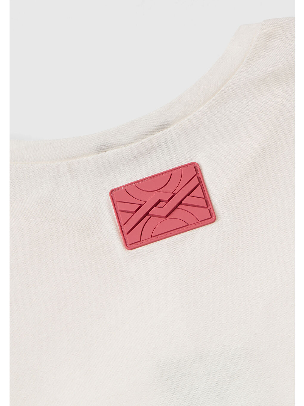 Ekru Kız Çocuk Krem Kolları Fırfırlı Crop Tişört-1