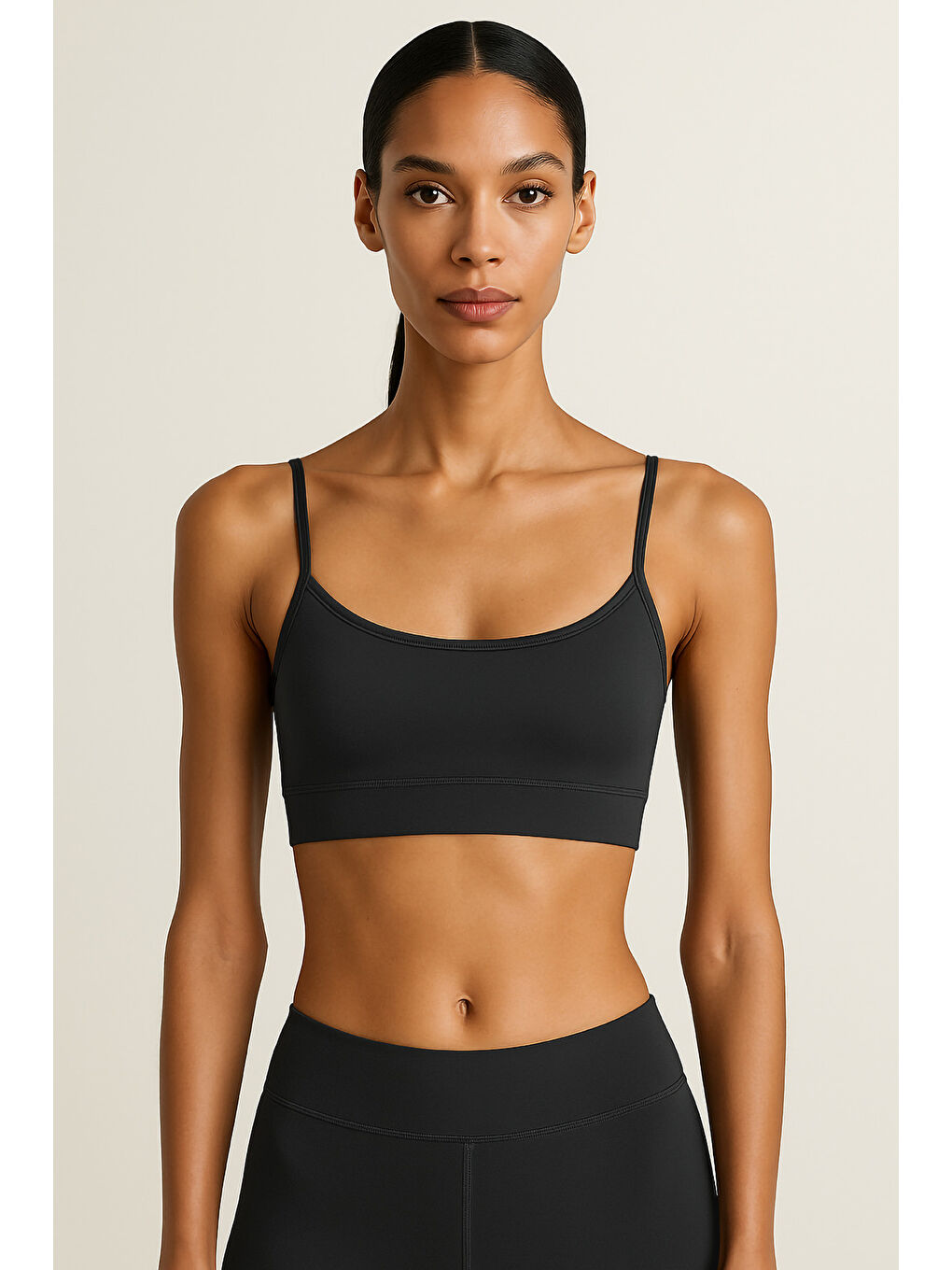 Lacivert İnce Askılı Toparlayıcı Spor Büstiyer