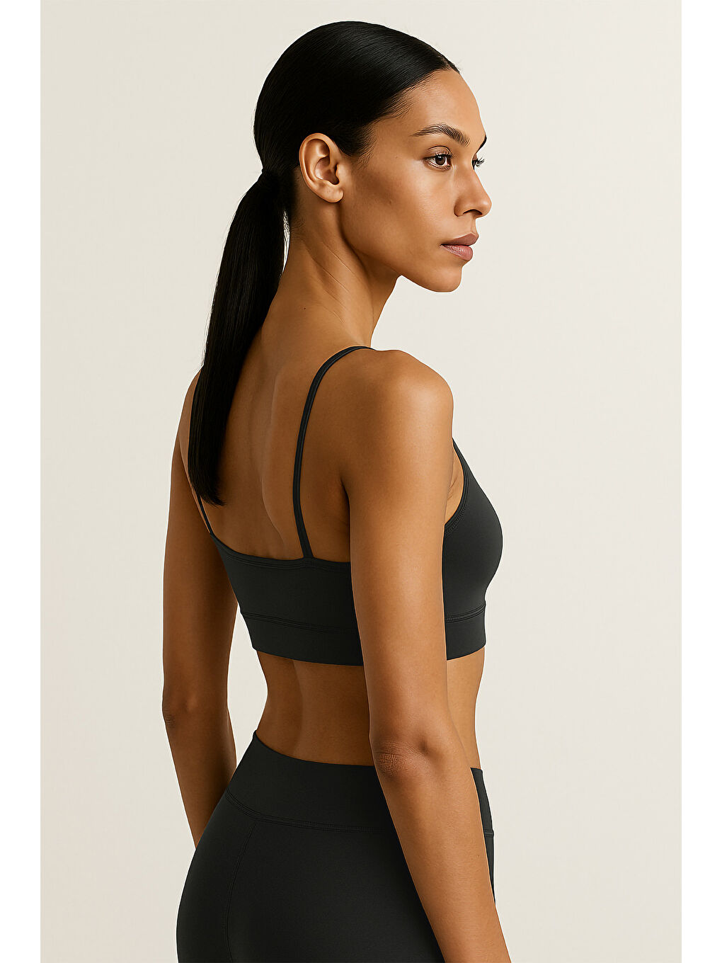 Lacivert İnce Askılı Toparlayıcı Spor Büstiyer-1