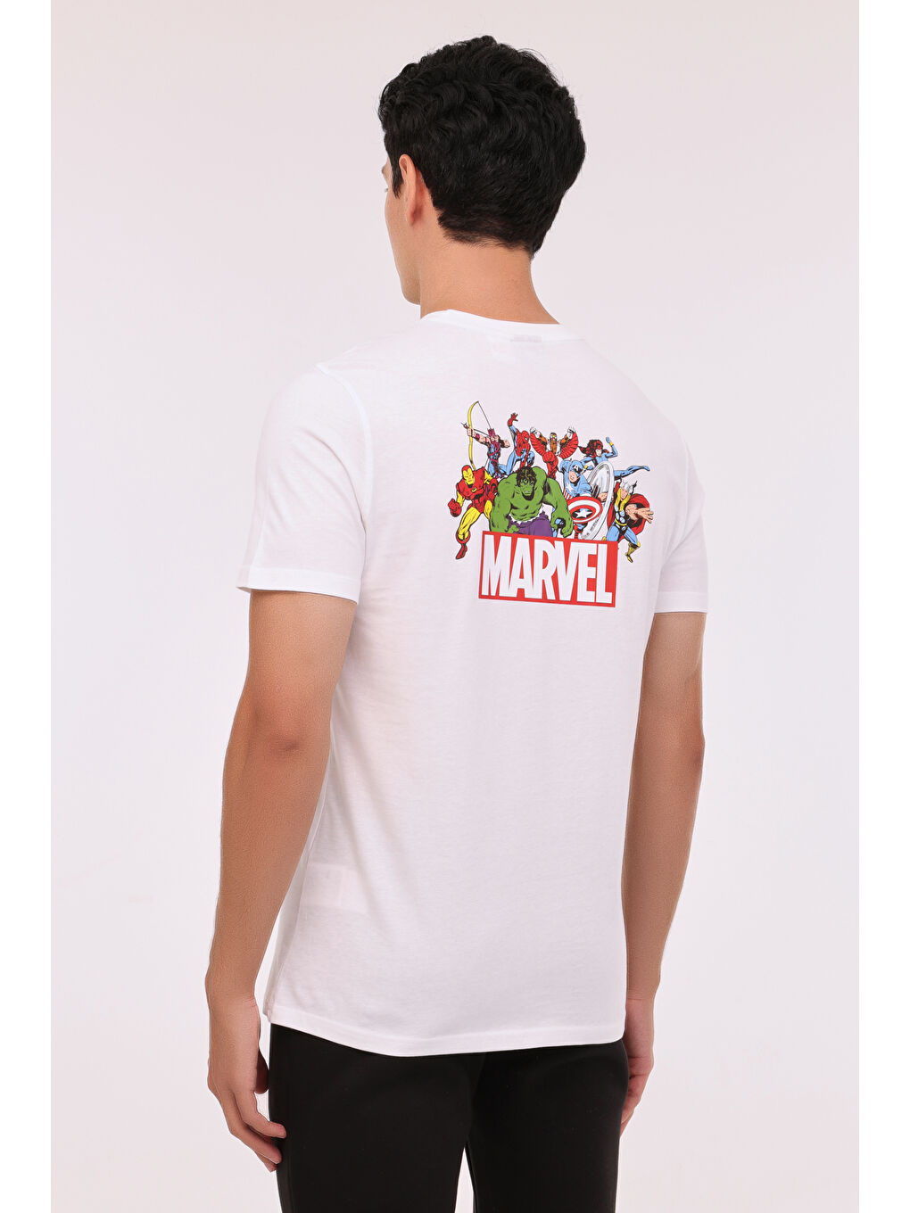 Beyaz ML MARVEL 11LSN1014 4FX KIRIK BEYAZ Erkek Kısa Kol T-Shirt-1