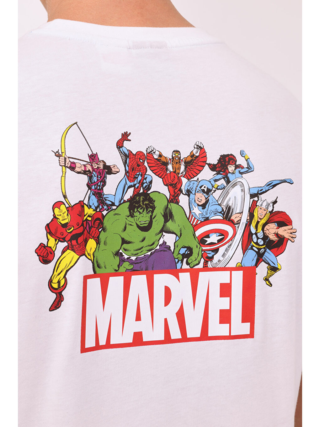 Beyaz ML MARVEL 11LSN1014 4FX KIRIK BEYAZ Erkek Kısa Kol T-Shirt-4