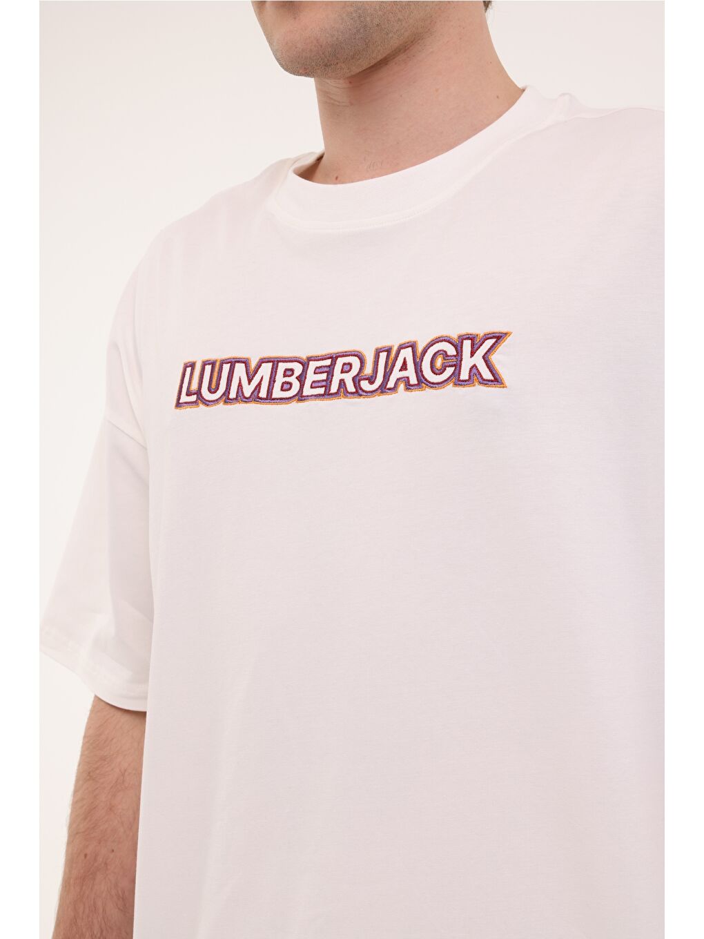 Bej ML FRANCO 11FF17 5FX Ekru Erkek Kısa Kol %100 Pamuk Tişört-3