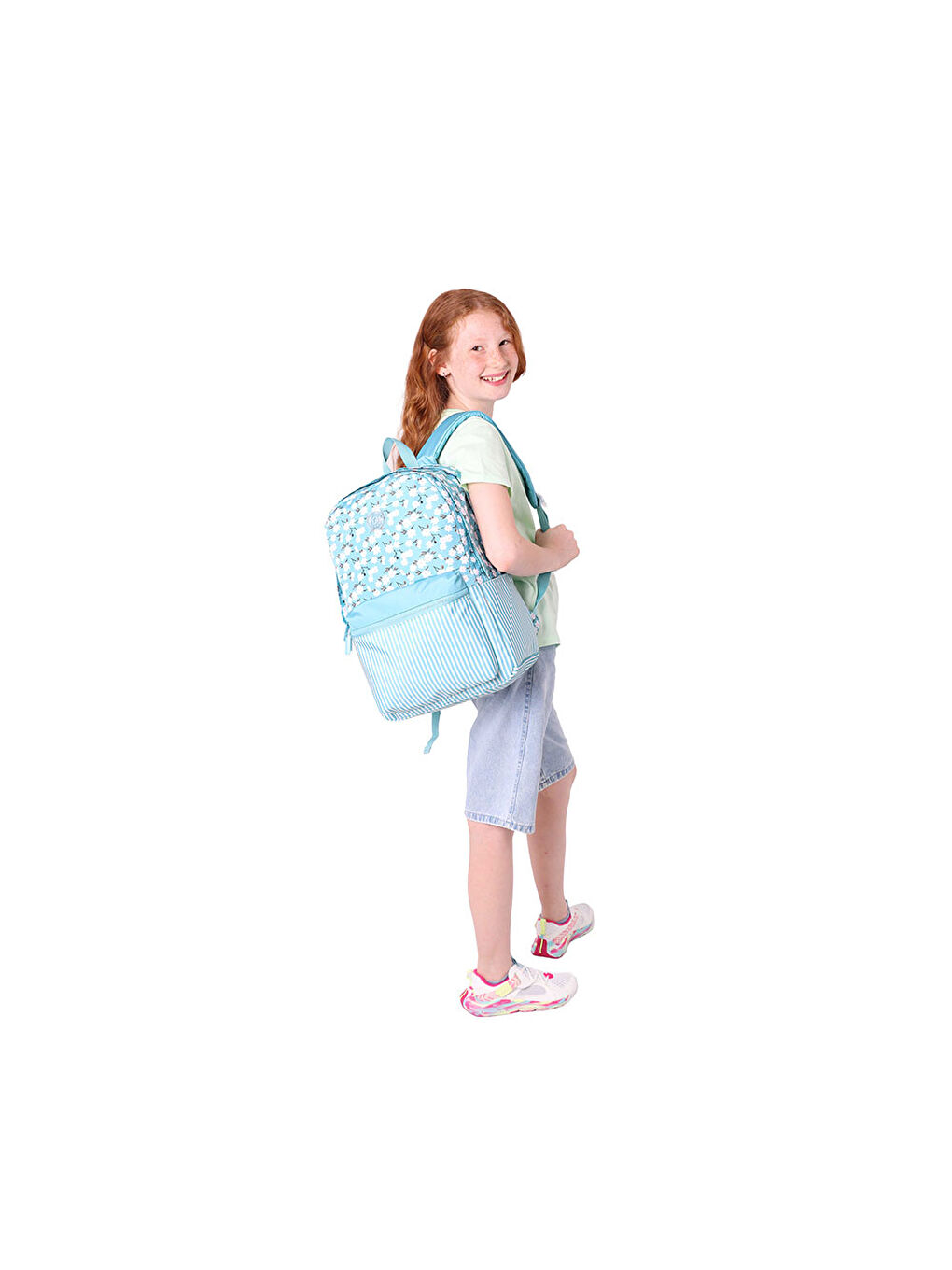 Soft Floral Sırt Çantası Blue Stripe K1796-6