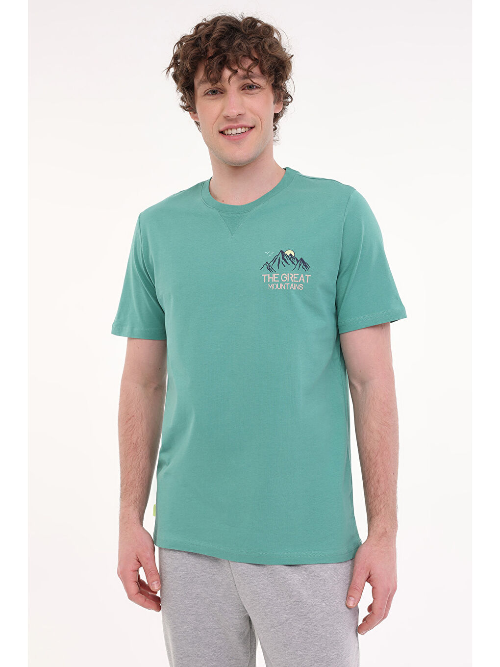 ML FINE 11OTD206 5FX Yeşil Erkek Kısa Kol T-Shirt