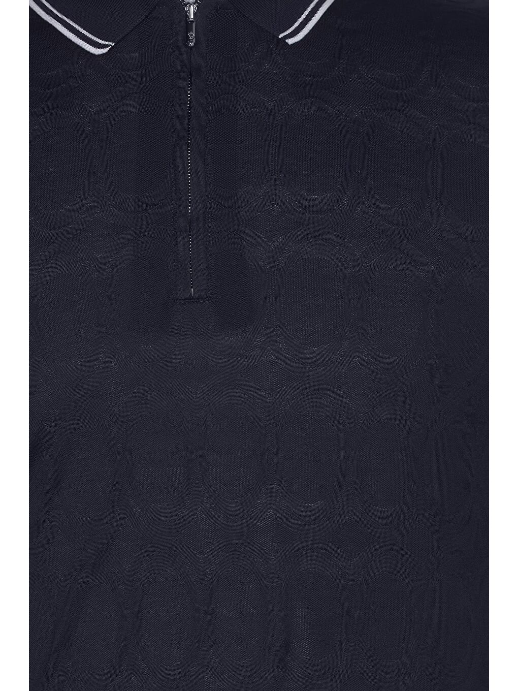 Giotelli Lacivert Regular Fit %100 Pamuk Merserize Fermuarlı Polo Yaka Erkek Tişört-3