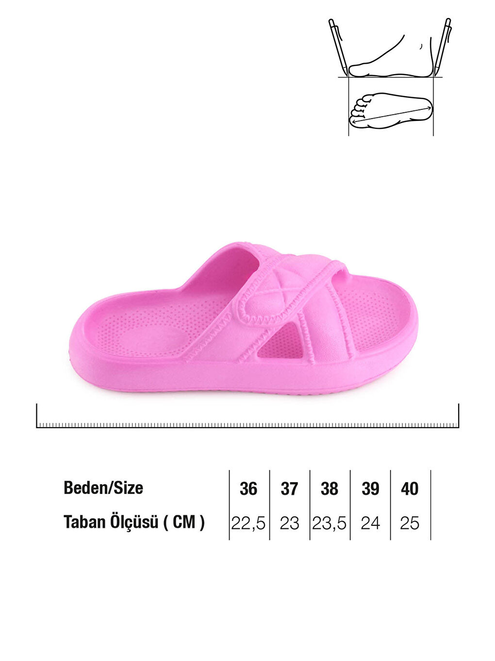 Fuşya Kadın Yazlık Eva Islak Zemine Uygun Ev Bahçe Banyo Terlik-1