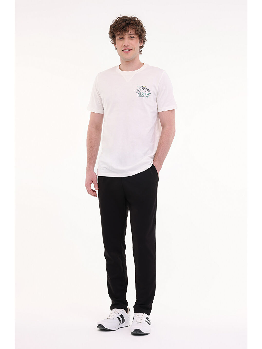 Bej ML FINE 11OTD206 5FX Ekru Erkek Kısa Kol T-Shirt-2