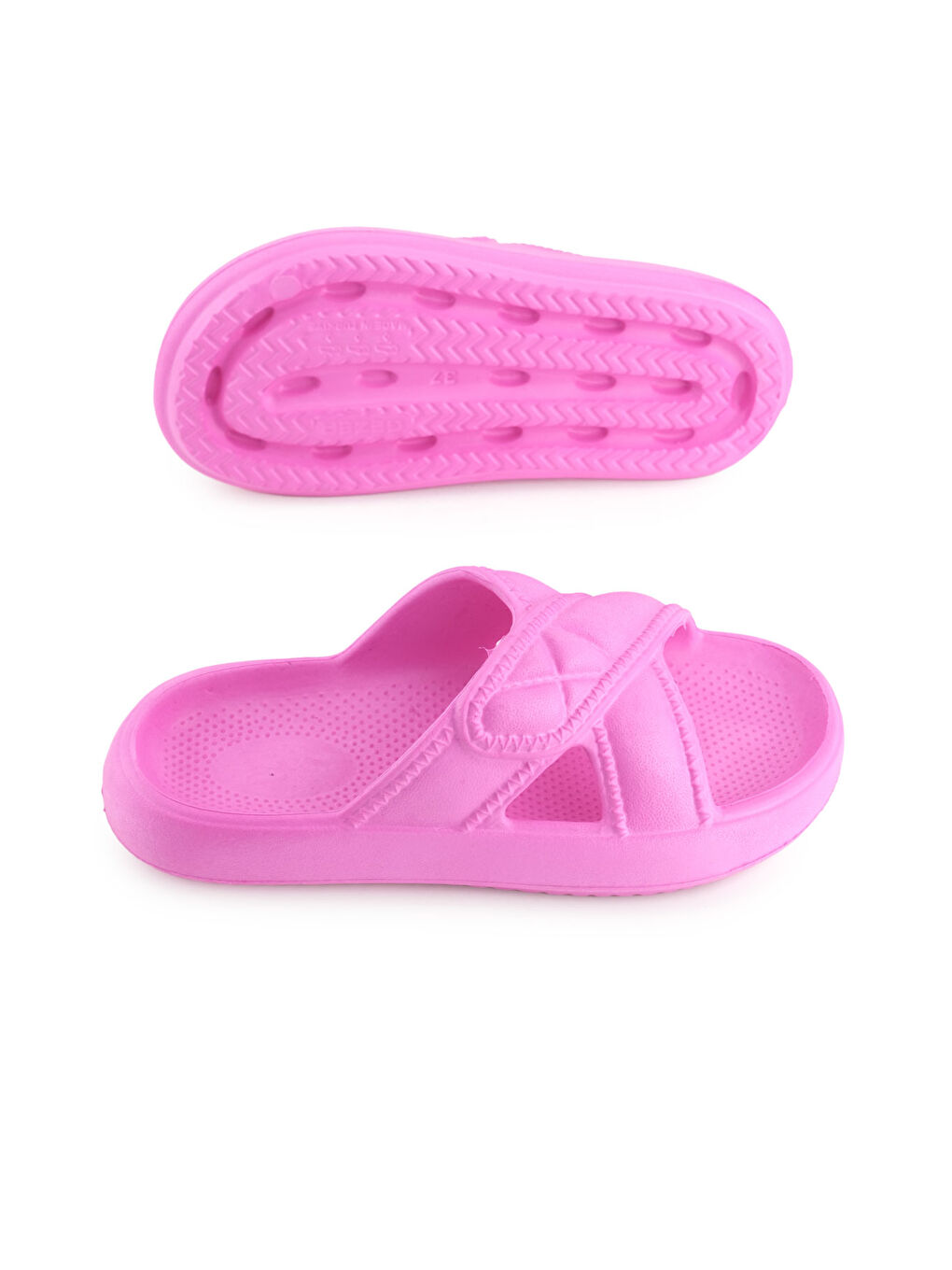 Fuşya Kadın Yazlık Eva Islak Zemine Uygun Ev Bahçe Banyo Terlik-4