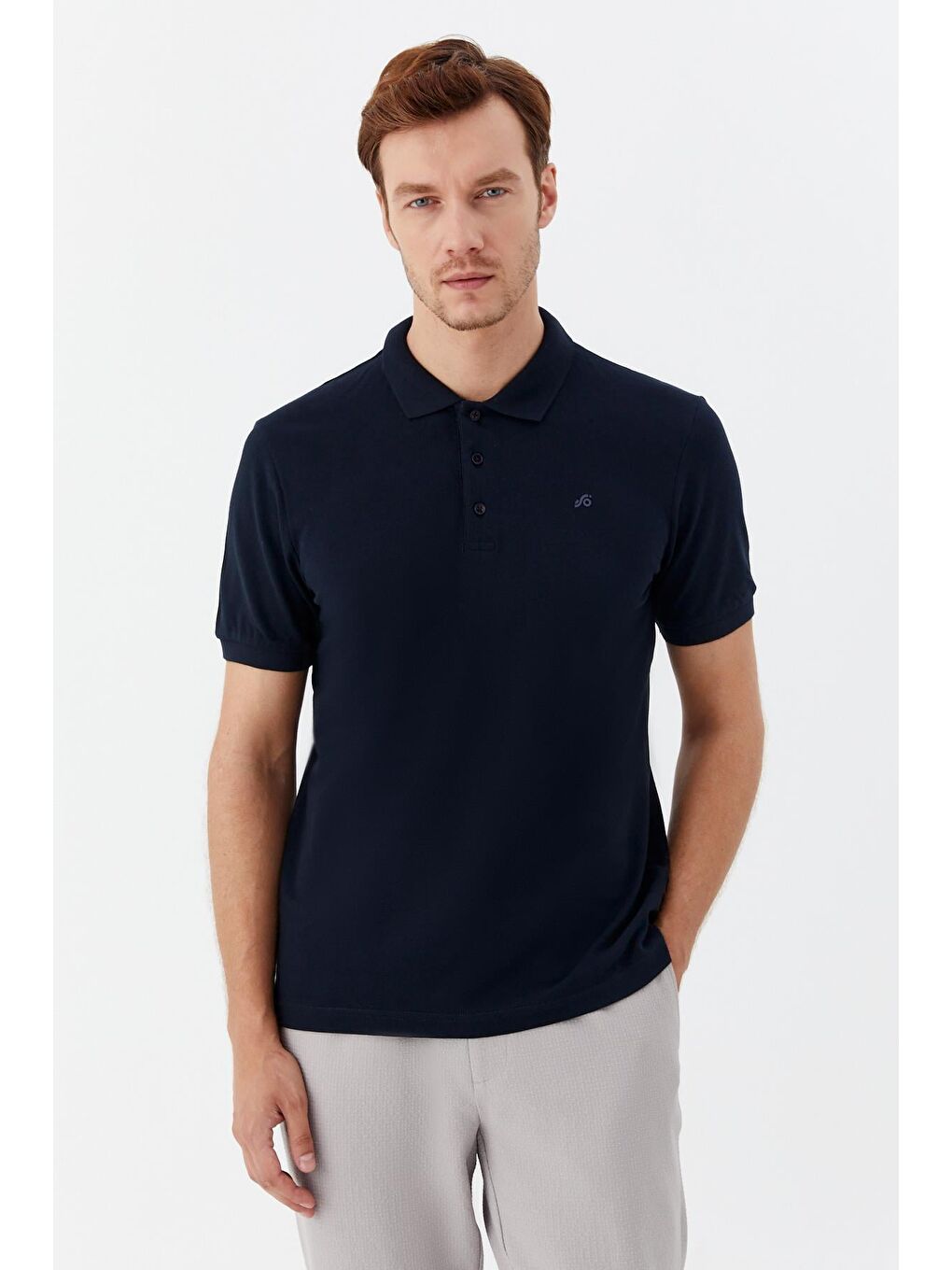 Lacivert Regular Fit %100 Pamuklu Polo Yaka Tişört
