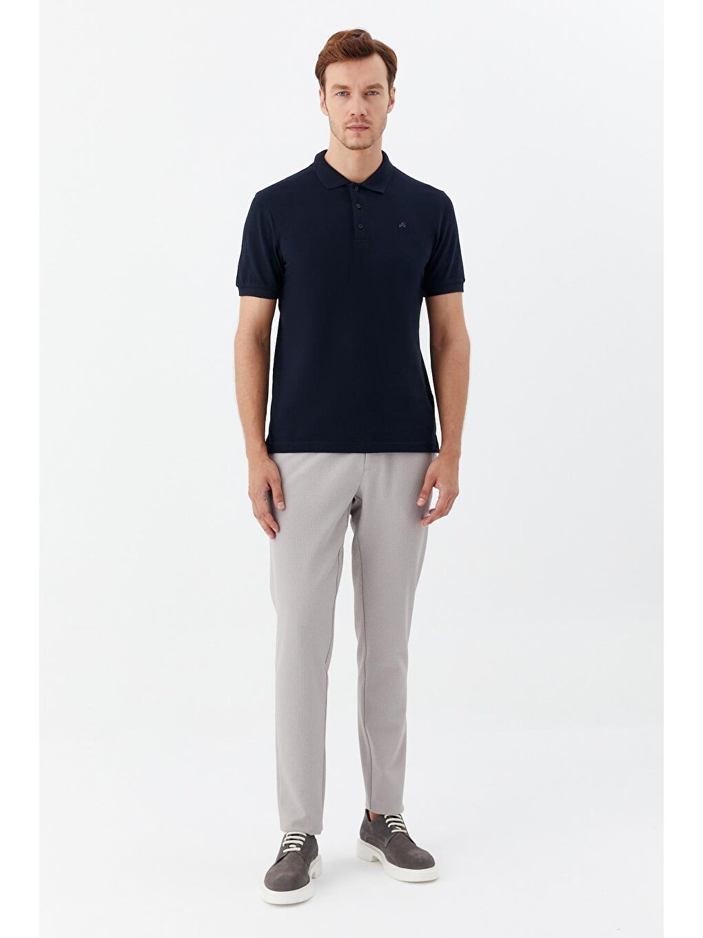 Lacivert Regular Fit %100 Pamuklu Polo Yaka Tişört-1